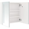 vidaXL Bathroom Cabinet Shining white MDF with melamine finish, glass mirror