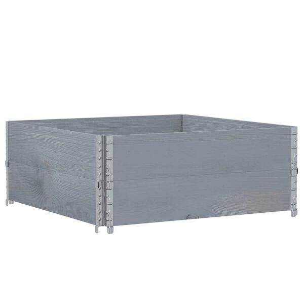 vidaXL Garden Planter Grey Solid Pine Wood Large Foldable Planter