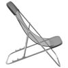 vidaXL Beach Chair Grey Textilene, Powder-coated Steel