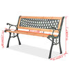 vidaXL Garden Bench Wood Brown, Black Wood, Wrought Iron, PVC Standard