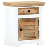 vidaXL Nightstand White and Brown Solid mango wood, engineered wood Small