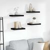 vidaXL Wall Shelf Set of 4 Black Honeycomb MDF, metal Small Wall Shelf