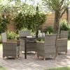 vidaXL Garden Dining Set 5 pcs Grey Poly Rattan