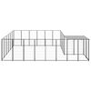 vidaXL Dog Kennel Black Powder-Coated Steel 130.0 ft² Durable