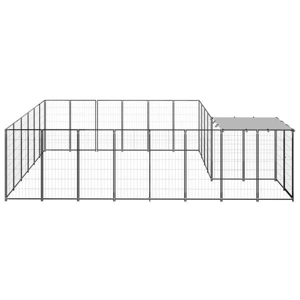 vidaXL Dog Kennel Black Powder-Coated Steel 130.0 ft² Durable