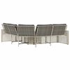 vidaXL Garden Sofa Light Grey PE rattan, Powder-coated steel, Polyester