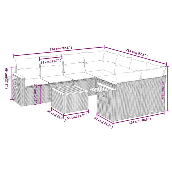 vidaXL Garden Sofa Set Beige