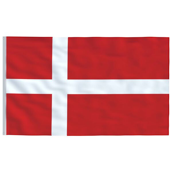 vidaXL Denmark Flag Multicolor Aluminum Large Height-Adjustable