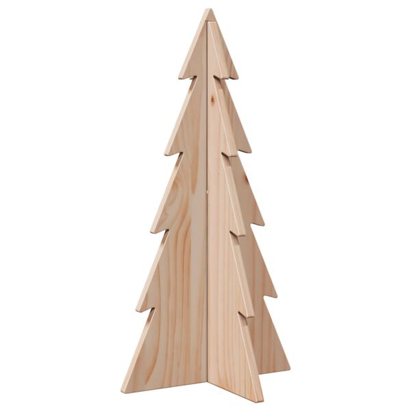 vidaXL Wooden Christmas Tree Natural wood Solid pinewood Small