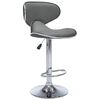 vidaXL Bar Stool Set of 2 Grey Faux leather Adjustable Swivel