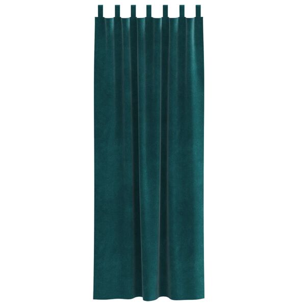 vidaXL Blackout Curtains 2 pcs Dark Green 55.12 x 102.36 in Velvet