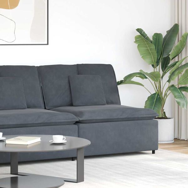 vidaXL Modular Sofa Dark Gray Velvet, Metal, Foam Standard Module Sofa