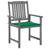 vidaXL Patio Chair Set of 4 Gray Solid Acacia wood Standard Durable