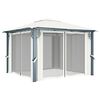 vidaXL Gazebo with Curtain 118.1"x118.1" Cream Aluminum