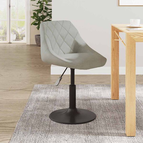 vidaXL Dining Chair Light Grey Velvet (100% polyester), steel Medium