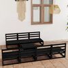 vidaXL Garden Lounge Set Black Solid pinewood Large Modular