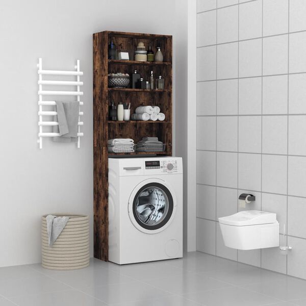vidaXL Washing Machine Cabinet Smoked Oak 25.2x9.4x74.8"