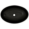 vidaXL Countertop Basin Black and Blue Oval 22.2x14.4x5.3" Ceramic