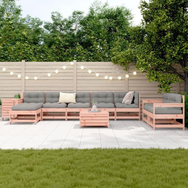 vidaXL Garden Sofa Set Reddish-Brown Solid Douglas Fir Wood Large