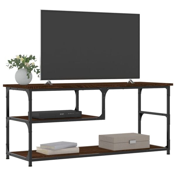 vidaXL TV Cabinet Brown oak Engineered wood, steel XXL TV Cabinet