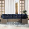 vidaXL Sofa Set with Cushion 7 pcs Grey Poly Rattan