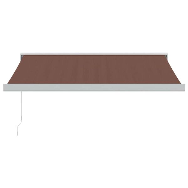 vidaXL Retractable Awning Brown Powder-coated aluminum Large