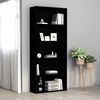 vidaXL Book Cabinet Black Engineered Wood Tall Book Cabinet