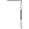 vidaXL Walk-in Shower Wall 39.4"x76.8" ESG Glass with Stone Design Black