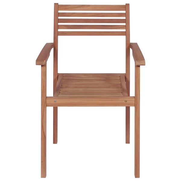 vidaXL Stackable Chair Set of 8 Anthracite Teak hardwood, Polyester