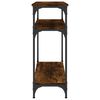 vidaXL Console Table Smoked Oak Engineered Wood, Metal 29.5 in