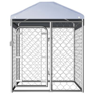 vidaXL Outdoor Dog Kennel with Roof 39.4"x39.4"x49.2"