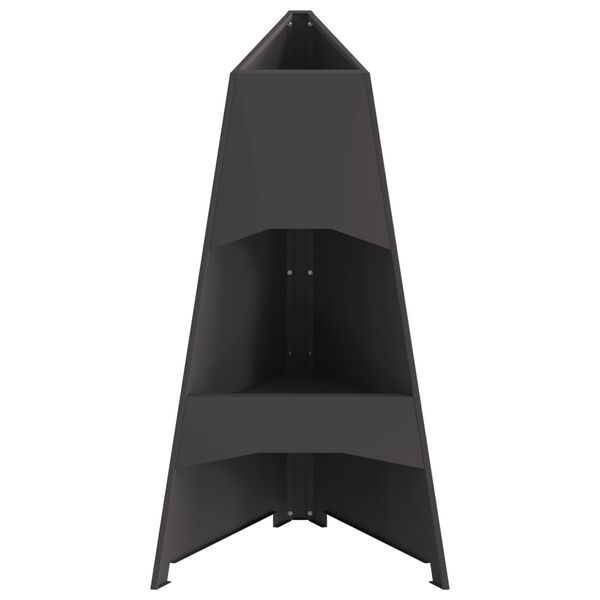 vidaXL Fire Pit Black 19.69 x 19.69 x 37.40 in Steel