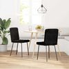 vidaXL Dining Chair Set of 2 Black Velvet (100% polyester), plywood, metal