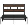 vidaXL Bed Frame Brown Oak Steel, Engineered Wood Full Bed Frame