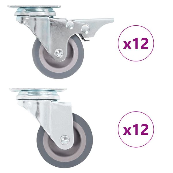 vidaXL 24 pcs Swivel Casters 1.97 " (6x143436)