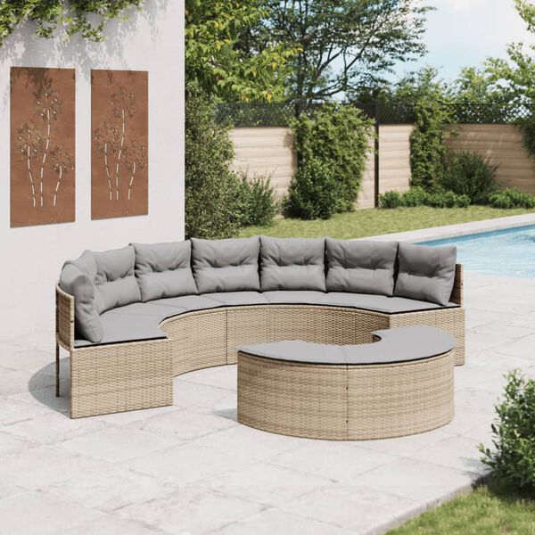 vidaXL Patio Sofa Set Beige, Light Gray