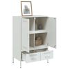vidaXL Highboard White Cold-rolled steel Medium Adjustable Feet