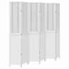 vidaXL Room Divider 6 Panels White Solid Wood Paulownia