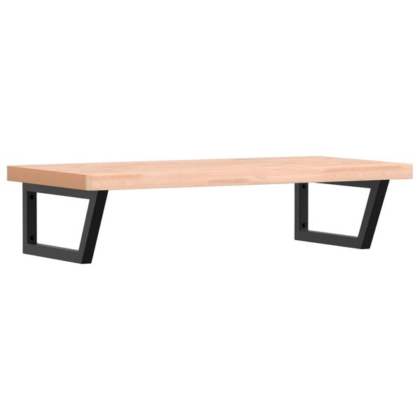 vidaXL Basin Shelf Wall Mounted Steel and Solid Wood Beech