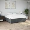 vidaXL Bed Frame Dark Grey Polyester, Plywood, Solid Pine Wood Super King