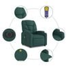 vidaXL Electric Massage Recliner Chair Dark green Polyester, Metal, Plywood