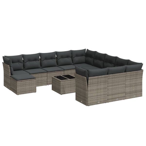 vidaXL Garden Sofa Set Grey, Dark Grey