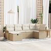 vidaXL Garden Sofa Set with Cushion 6 pcs Beige and Cream Poly Rattan