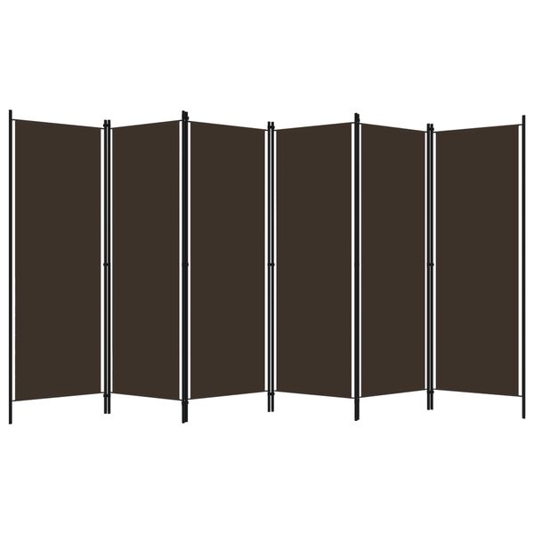 vidaXL 6-Panel Room Divider Brown 118.1"x70.9"