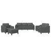 vidaXL Sofa Set Dark grey Fabric (100% polyester), metal, plywood Large
