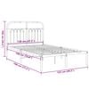 vidaXL Bed Frame Black Steel Small Double Bed Frame Rectangular