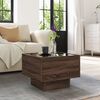 vidaXL Side Table Brown Oak Engineered Wood, Glass Small Square Modern
