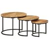 vidaXL Nesting Table Set of 3 Black, Natural