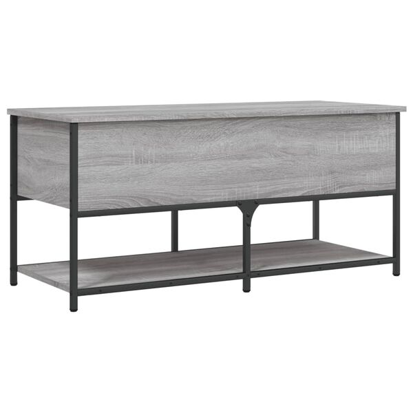 vidaXL Storage Bench Grey Sonoma Engineered wood, Metal 39.4 in long