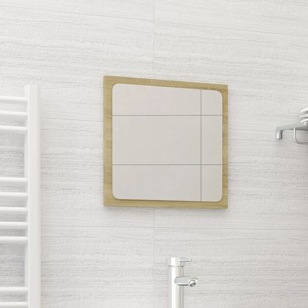 vidaXL Mirror Sonoma Oak Engineered wood, Acrylic 15.7 x 0.6 x 14.6 in